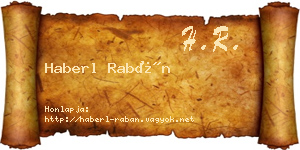 Haberl Rabán névjegykártya